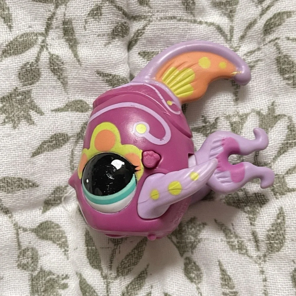 WALKABLE ANGEL FISH #2126 - Littlest Pet Shop - Hasbro LPS Tropical‎ Pink Fish